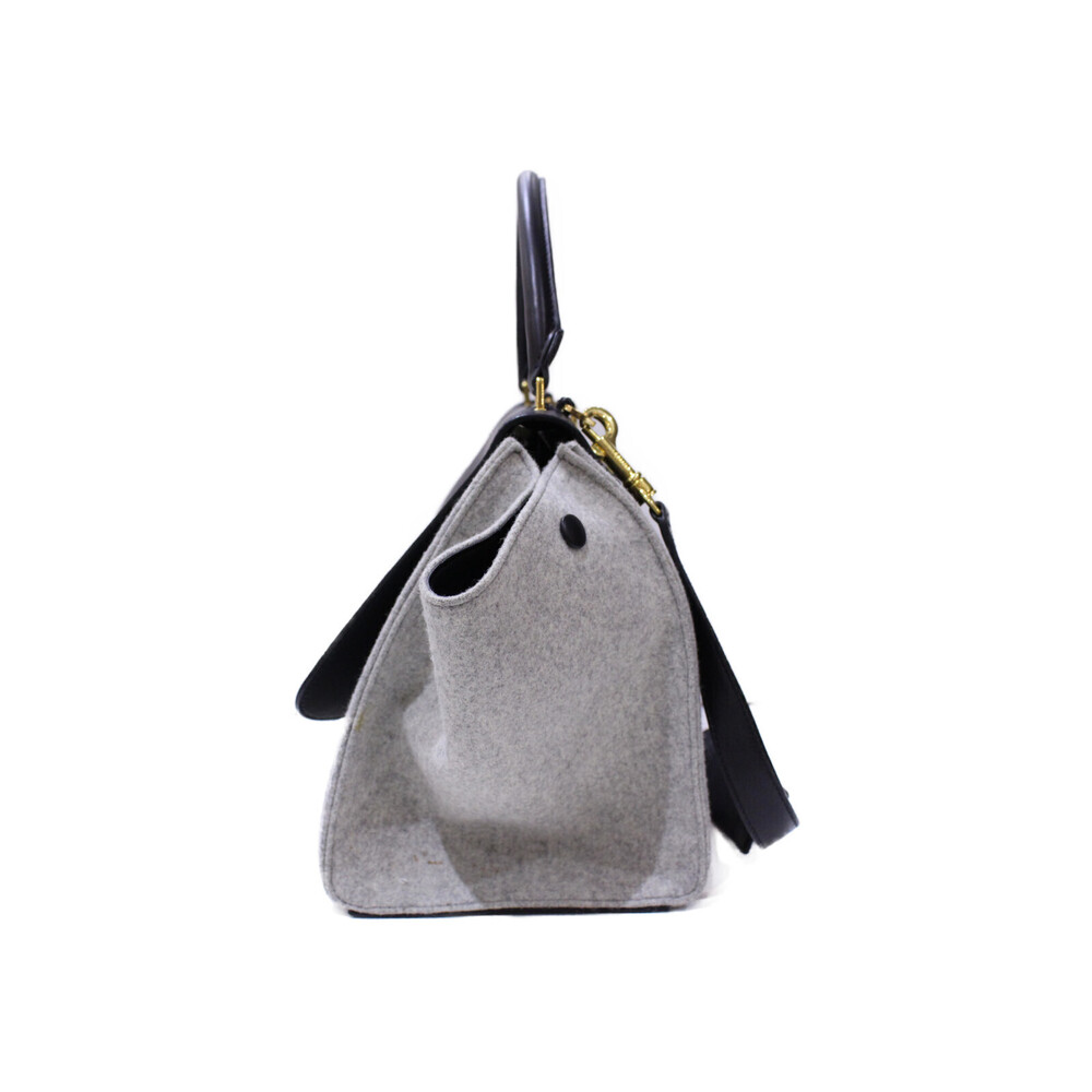 CELINE Trapeze Leather Felt Black Gray Handbag Shoulder Bag Strap - Picture 2 of 7
